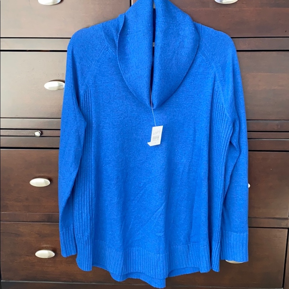 NWT blue cowl neck sweater